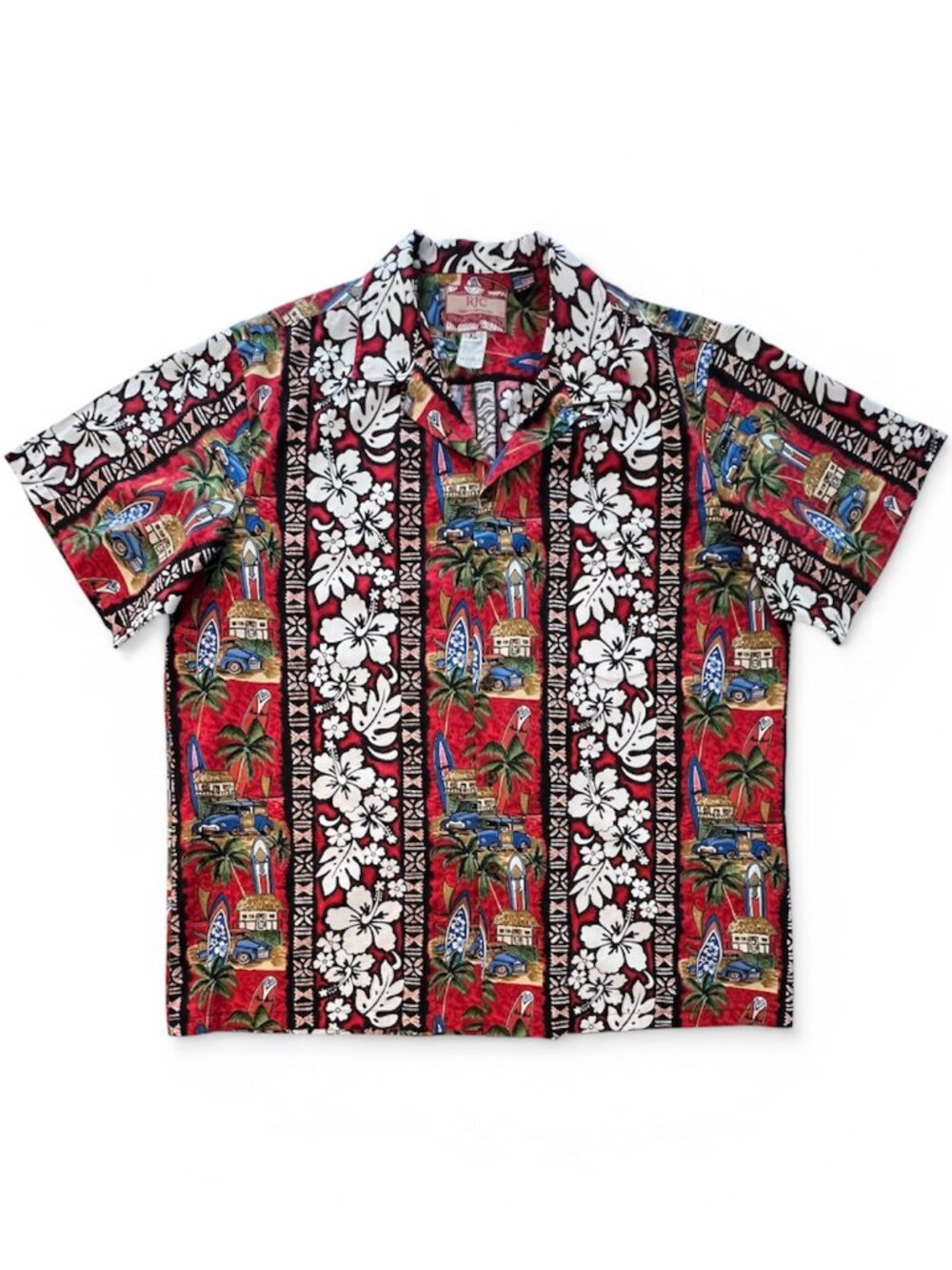 RJC Hawaiian Shirt, Size XL, Made In Hawaii, 100% Cotton, Style # 102C, EC!